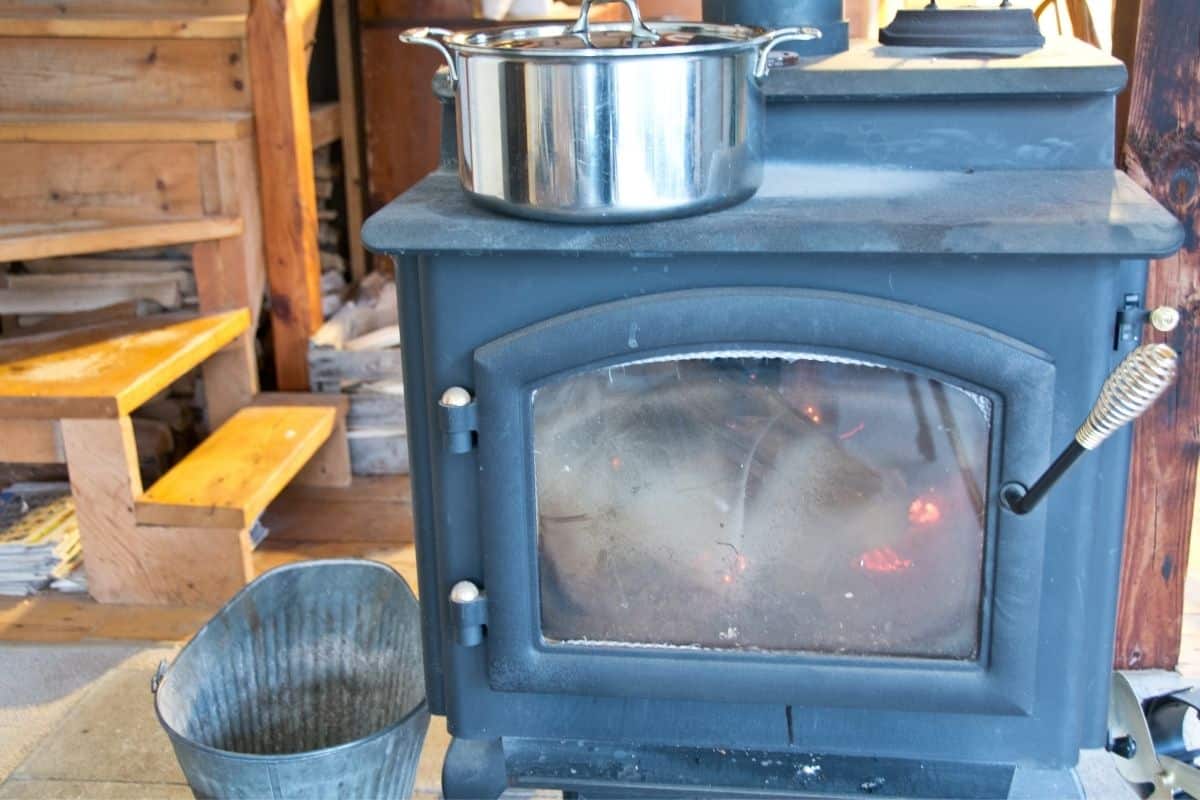 Boiling Water on Woodstove